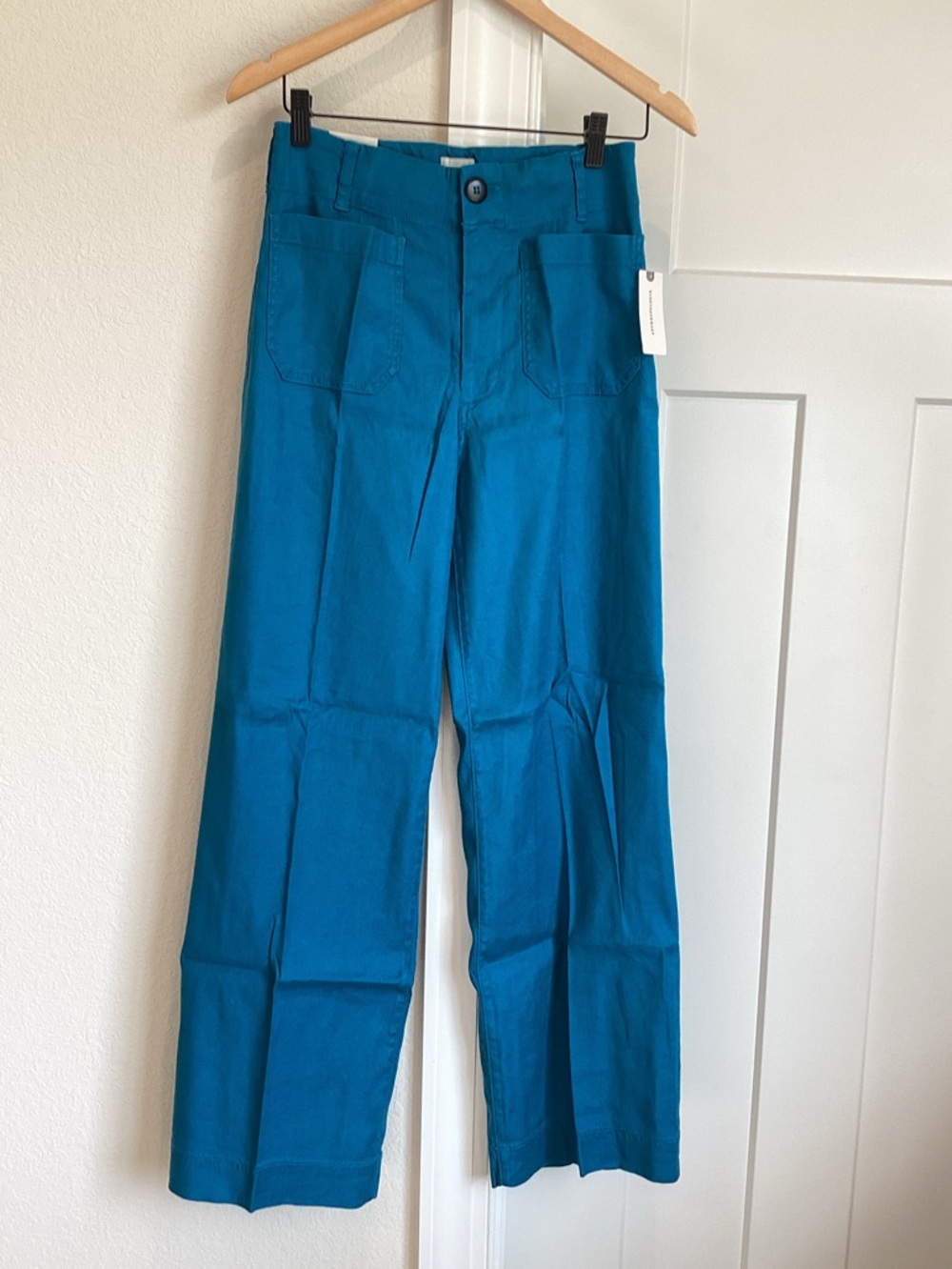 Anthropologie COLETTE Full-Length Linen Pants Maeve NEW 27 Blue - Picture 4 of 12
